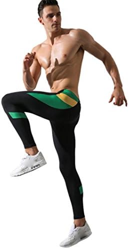 Men's Leggings,Toponly Men's Body Sculpting Patchwork Low Rise Leggings Long Thermal Pants (Fashion Black, M)