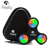 Helium K Lighted LED Fidget Spinner - Light Up Spinning Fidget Toys for Kids & Adults - Relax from Stress & Anxiety - Ceramic Precision Bearings - Non-3D Printed (Black)