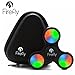 Helium K Lighted LED Fidget Spinner - Light Up Spinning Fidget Toys for Kids & Adults - Relax from Stress & Anxiety - Ceramic Precision Bearings - Non-3D Printed (Black)