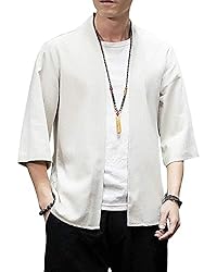 Men's Japanese Kimono Cardigan Loose Cotton Linen