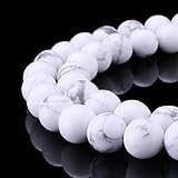 JARTC AAAA Natural Stone Beads White Howlite Turquoise Round Loose Beads For Jewelry Making 15