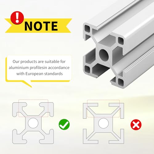 SUPAWAY Set of 12 Fixing for Aluminium Profiles 40 x 40, 40 x 80 Slot 8 – Corner Connectors with Screw and Allen Key for Aluminium Profiles, Reinforcements (Black – 4040)