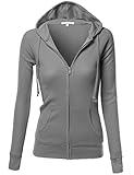 Xpril Women's Basic Lightweight Zip Hooded Jackets