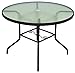 Rio Brands 40 Inch Sienna Round Patio Table With Tempered Glass Top (Chocolate Brown)
