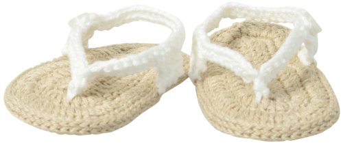 Jefferies Socks Unisex-Baby Newborn My First Flip Flops Bootie, White/Khaki, Newborn