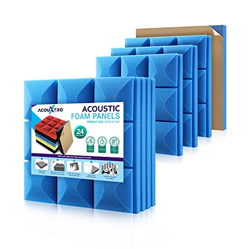 Sound Proofing Padding for Wall 24pcs 12 x 12 x 2 inches, Acoustic 3d ...