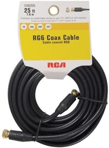 VOXX International VOXX Electronics VH625N Antenna Cable - Coaxial - 25 ft - F Connector Male Antenna - Shielding - Black (VOXX InternationalVH625N )