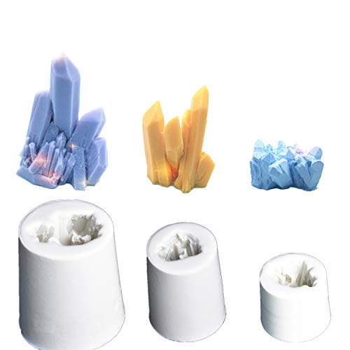 DOYOLLA Crystal Quartz Rock Cluster Silicone Mold for Polymer Clay, Resin Epoxy, DIY Jewelry Making, Candle, Artificial Gems(Set of 3, Large)
