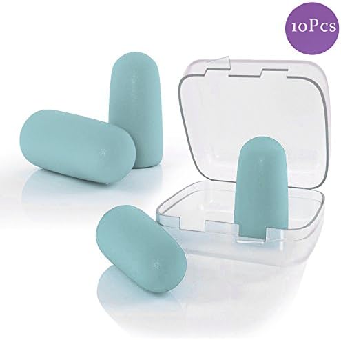 Cade Reusable Ear Plugs Set of 10 Individually Packaged Earplugs Pairs 100% Soft Foam Ear Plugs Fit Your Ears Perfectly Hearing Protection for Snoring Shooting Concerts Musicians Travels (Blue)