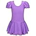BAOHULU Girls Leotards Ballet DanceTutu Dress Ruffle Short Sleeve Activewear 3-14 Years