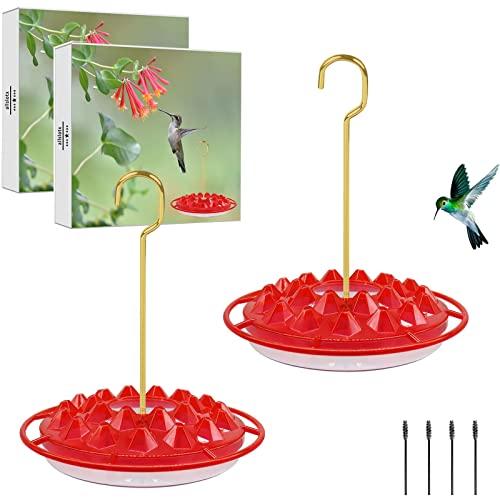 Hummingbird Feeders for Outdoors Hanging (Set of 2) 10 oz, 25 Feeding