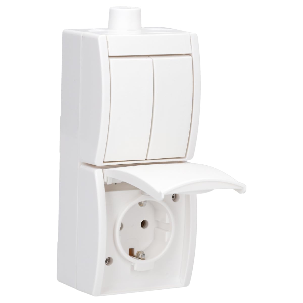 Busch-Jaeger 2601/5/20EW in Combination SCHUKO socket with Rocker Switch