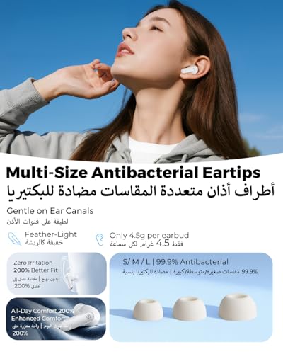 SoundPEATS Q3 Pro Bluetooth Earphones with 38dB ANC, 13mm Drivers with Powerful Bass Wireless Earbuds, BT 6.0 Earbuds Noise Cancellation, 42H, 4 Mics AI ENC Call, IP55, Fast Charge, App Customize EQ