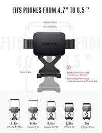 Mpow Gravity Car Phone Mount, CD Slot Phone Holder One-Handed Operation Car Phone Cradle and Auto-Lock and Release, Compatible with iPhone 11 11 Pro 11 Pro Max Xs Max X XR 8 Galaxy S10 S9 S8 Pixel LG