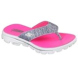 Skechers Go Walk Move Solstice Womens Flip Flop Sandals Charcoal/Hot Pink 9