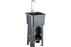 Free Standing Portable Sink, Utility Commercial Sink with Faucet, Hand Washing Station for Laundry Room，Bathroom，Kitchen，Outd