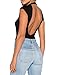 Cheapcotton Women's Cut-Out Detail On Back Bodysuit (S, Black)