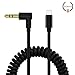 Factoy2C Spring Aux Cord Compatible for iPhone,Spring Extend to 6FT Audio Aux Adapter 3.5mm Aux Cable Compatible for iPhone 7/X/8/8 Plus/XS Max/XR to Car Stereo/Home Speaker/Headphone (Black)