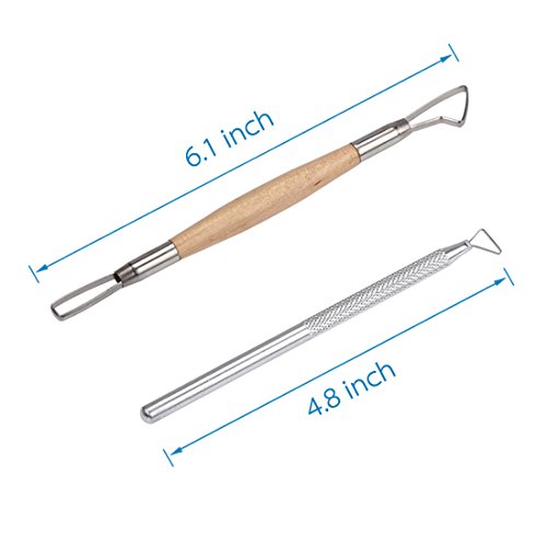 Meuxan Ceramic Pottery & Clay Ribbon Sculpting Tool Kit (Set of 12)