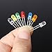 Elfeland 500pcs x 5mm Light Emitting Diode LED Lamp Assorted Kit 7 Color White Red Blue Green Yellow Orange Purple/UV Super Bright & Long Working Time