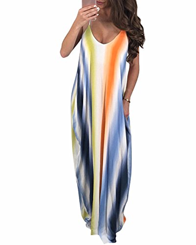 Lvcbl Women Summer Sleeveless Colorful Long Maxi Dress Casual Dress |  Desertcart Cayman Islands