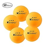 KEVENZ 3-Star 40mm Table Tennis Balls, ( 12 or 25 or 50 or 100-Pack,Orang and White,Ping-Pong,K1,K2,K3)