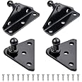 Dukuge 10mm Gas Strut Mounting Bracket, 10 MM Ball Stud for Gas Shocks Lift Supports Spring, Strut Mount Socket 4pcs, 2pcs L-Type, 2pcs Flat-Type and 16pcs Screw Included