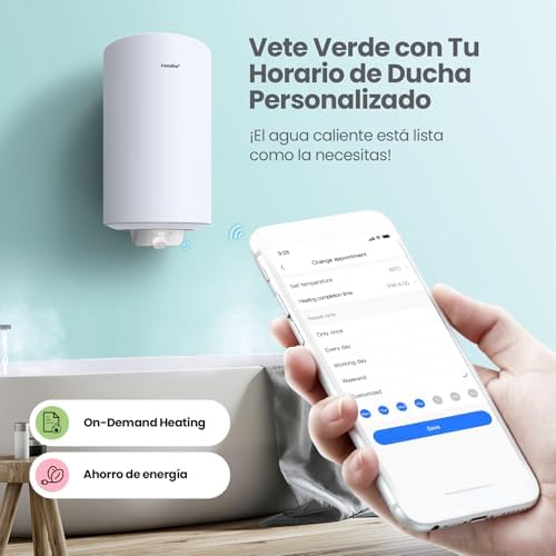 ' D50-15EFG Calentador de agua eléctrico mural de Accumolo 50 L Sobre fregadero de acumulación Compacto fácil de instalar, Blanco