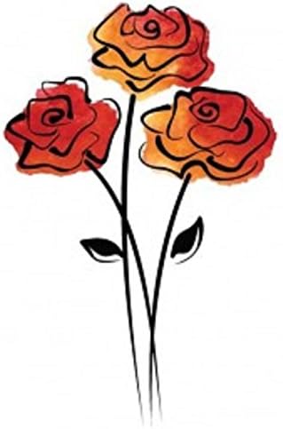 Rubbernecker Stamps ~ ROSE TRIO STAMP SET ~ 2 PK Use With Color Burst or Brusho