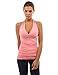 PattyBoutik Women's Halter Ruched Sides Top (Coral Pink M)
