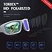 TOREGE Polarized Sports Sunglasses for Man Women Cycling Running Fishing Golf TR90 Unbreakable Frame TR011 (White&Black Frame with Green Lens)