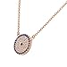 My Daily Styles 925 Sterling Silver Rose Gold-Tone Womens Evil Eye Hamsa White Blue CZ Pendant Necklace