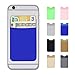 AxPower Cellphone Credit Card Holder 3M Adhesive Stick on Wallet Lycra Cell Phone Cash Pouch for iPhone X XS XR Max iPhone 7 8 Samsung S9 S8 Plus (Blue)