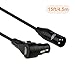 CableCreation Right Angle XLR Female to XLR Male Cable, Microphone Balanced XLR 3pin Female to Male, 15 Feet / Black