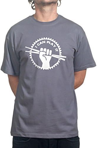 I Can Play It Drummer Rock Metal Pearl T-Shirt Charcoal Grey L