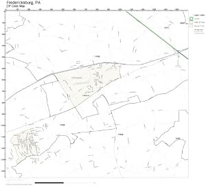 Amazon.com: ZIP Code Wall Map of Fredericksburg, PA ZIP Code Map Not