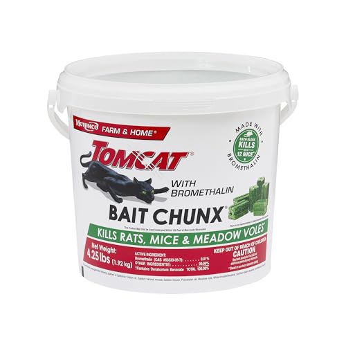 Tomcat Mit Bromethalin Bait Chunx Pail, Ratte und Mice Control für landwirtschaftliche Anwendungen und professionelle Anwendungen, 4,25 lbs.