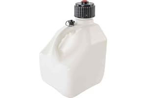 JEGS Square White Jug | 3-Gallon Capacity | Contoured Handle | Exterior Fluid Level Markings | Leak-Free Seal | Unbreakable Cap | Made In USA