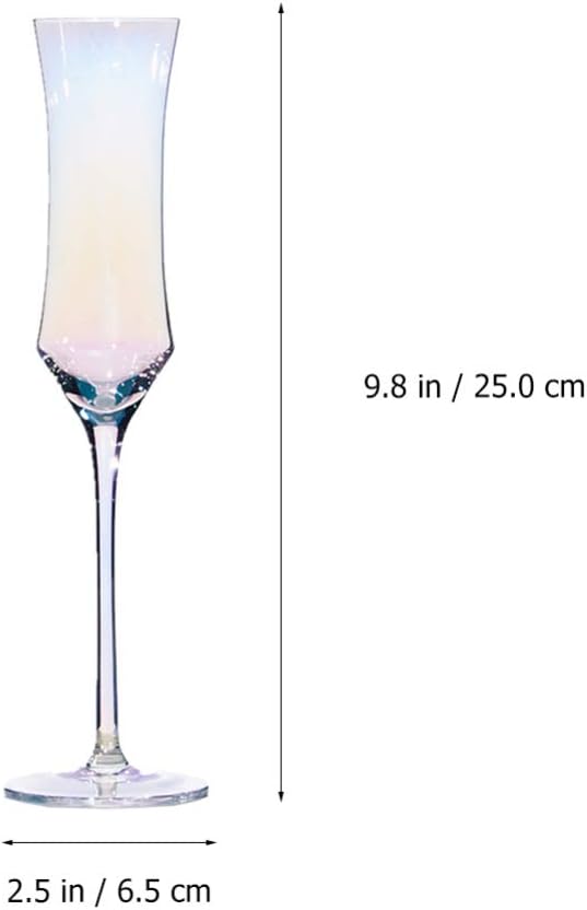 HEMOTON 2Pcs Champagne Flutes Hand Blown Crystal Champagne Glasses Rainbow Goblet Stemmed Wine Glasses for Wedding Christmas New Year Party Supplies - Image 4