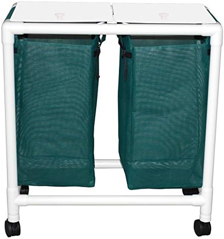 MJM International E214-D-2TW Echo Double Hamper, Royal Blue/Forest Green/Mauve, 28.92 fl oz, 37.5" Height x 34.25" Length x 18.75" Width