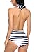 Avidlove Women's Retro One Piece Backless Bather Swimsuit High Waisted Pin up Swimwear Navy Blue
