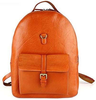 Genuine Leather Men Backpack Casual Large School Shoulder Belt Pocket Travel Bag