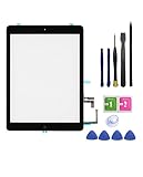 FeiyueTech IPad Air 1st Generation (IPad 5) Touch Screen Digitizer Replacement ,Front Glass Assembly -Includes Home Button + Camera Holder+PreInstalled Adhesive with Tools kit .(Black)