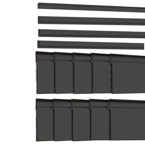 Proslat 88104 Heavy Duty PVC Slatwall Garage Organizer, 4-Feet by 4-Feet Section, Charcoal