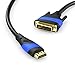 HDMI DVI Adapter Cable with A.I.S. Signal-Interference Protection – 15ft (bi-Directional DVI-D 24+1/HDMI Monitor Cable, PC/Laptop to Monitor/TV, Full HD/1080p) by CableDirect
