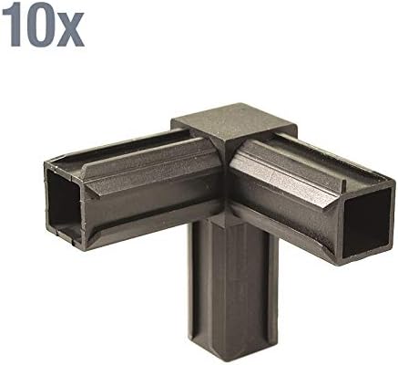 Gah-Alberts 426347 Crossed Tube Connectors 90° 1 Additional Outflow for 20 x 20 x 1.5 mm Pack of 10 Plastic Black - Image 3