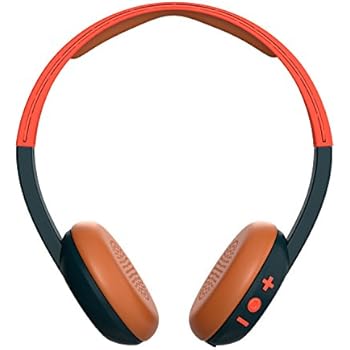 Skullcandy Uproar Bluetooth Wireless On-Ear Headphones with Built-In Mic and Remote, Orange/Navy