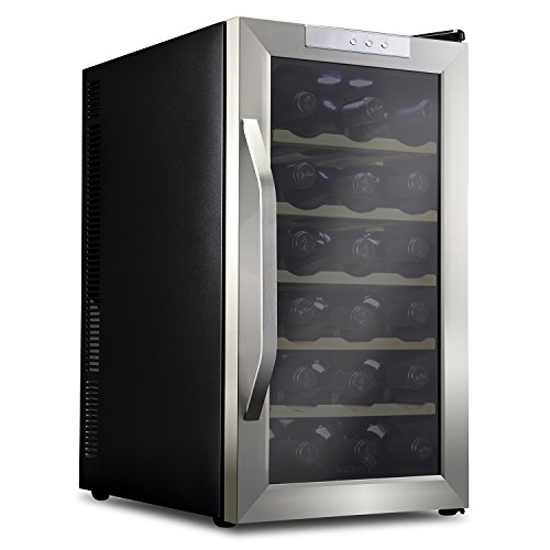 UPC 840102196795, Ivation 18 Bottle Thermoelectric Wine Cooler/Chiller - Stainless Steel - Counter Top Red &amp; White Wine Cellar w/Digital Temperature, Freestanding Refrigerator Smoked Glass Door Quiet Operation Fridge