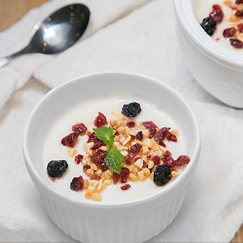 KitchenTour Porcelain Souffle Dishes 12 Ounces Ramekins for Baking Souffle, Creme Brulee - Set of 6 - Thumbnail 3