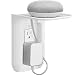 WALI Wall Outlet Shelf Standard Vertical Duplex D&eacute;cor Outlet with Cable Channel Charging for Cell Phone, Dot 1st and 2nd 3rd Gen, Google Home, Speaker up to 10 lbs (OLS001-W), White, 1 Pack primary